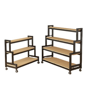 New style economy multi-layer shelves balcony living room movable iron bookshelf shelf storage for flower