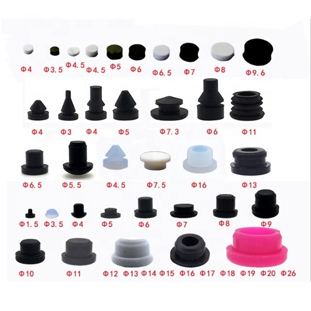 Customized T-type Stopper rubber plug threaded waterproof solid silicone mushroom plug 3 mm ~ 30 mm diameter hole plug