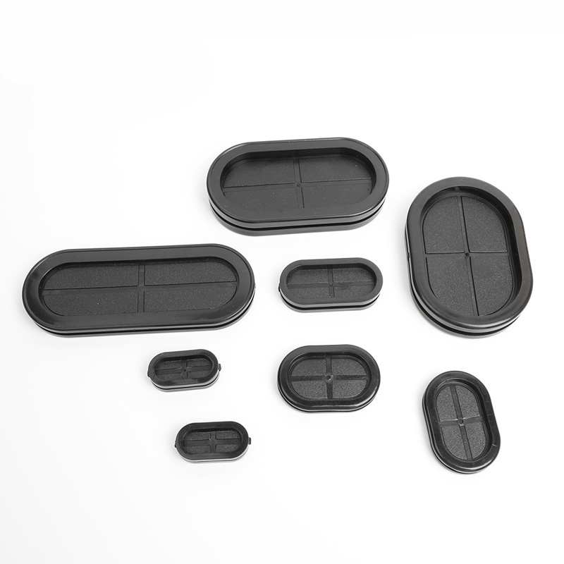 Custom Good Quality Non-standard Silicone Black Square Oval Rubber Grommet