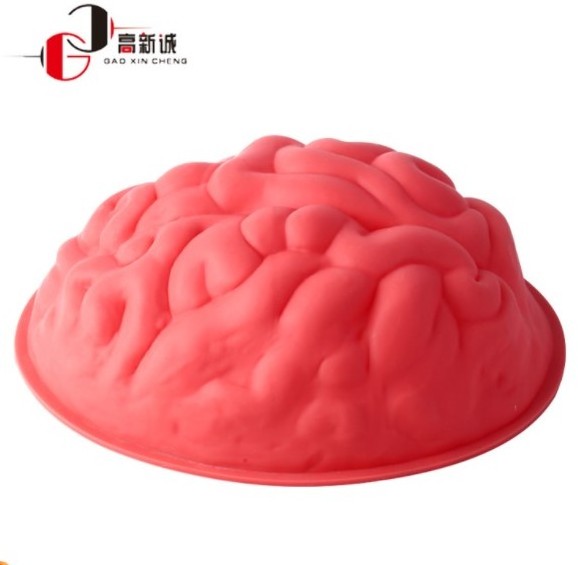 New design brain shape silicone mold halloween cake mold