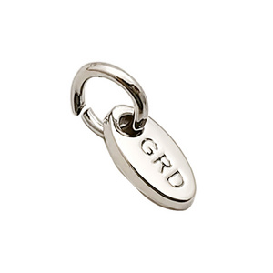 Zinc alloy Custom logo engraved pendant metal jewelry tags metal charms for necklace bracelet