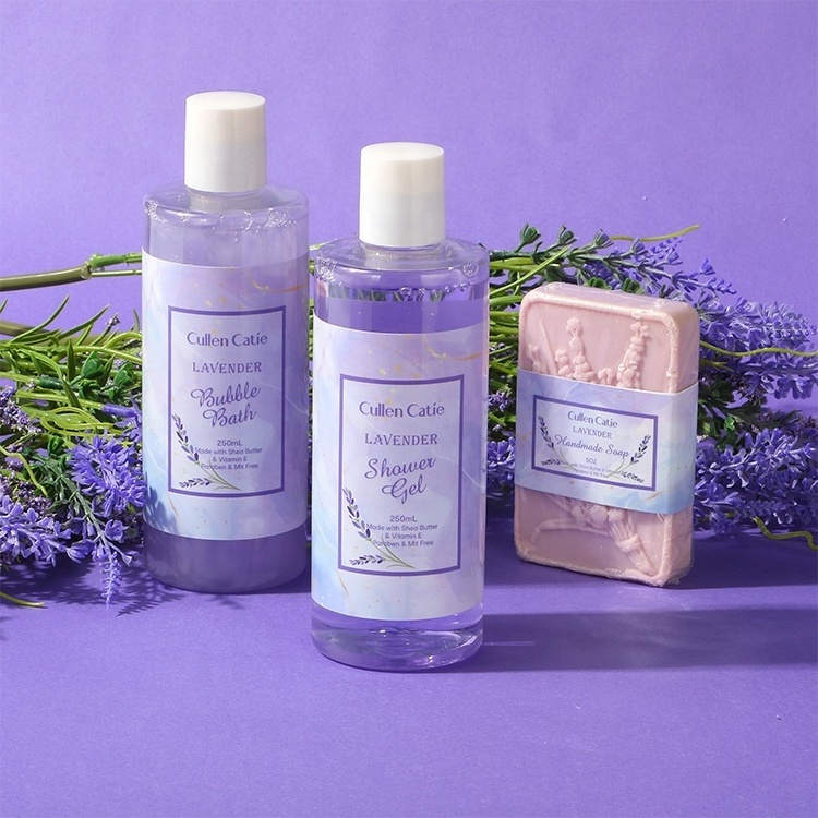 Hot Selling Wholesale OEM Blue Ocean Lavender Body Mist Shower Gel Perfume Lotion Bubble Bath Home Spa Bath Gift Set With Box