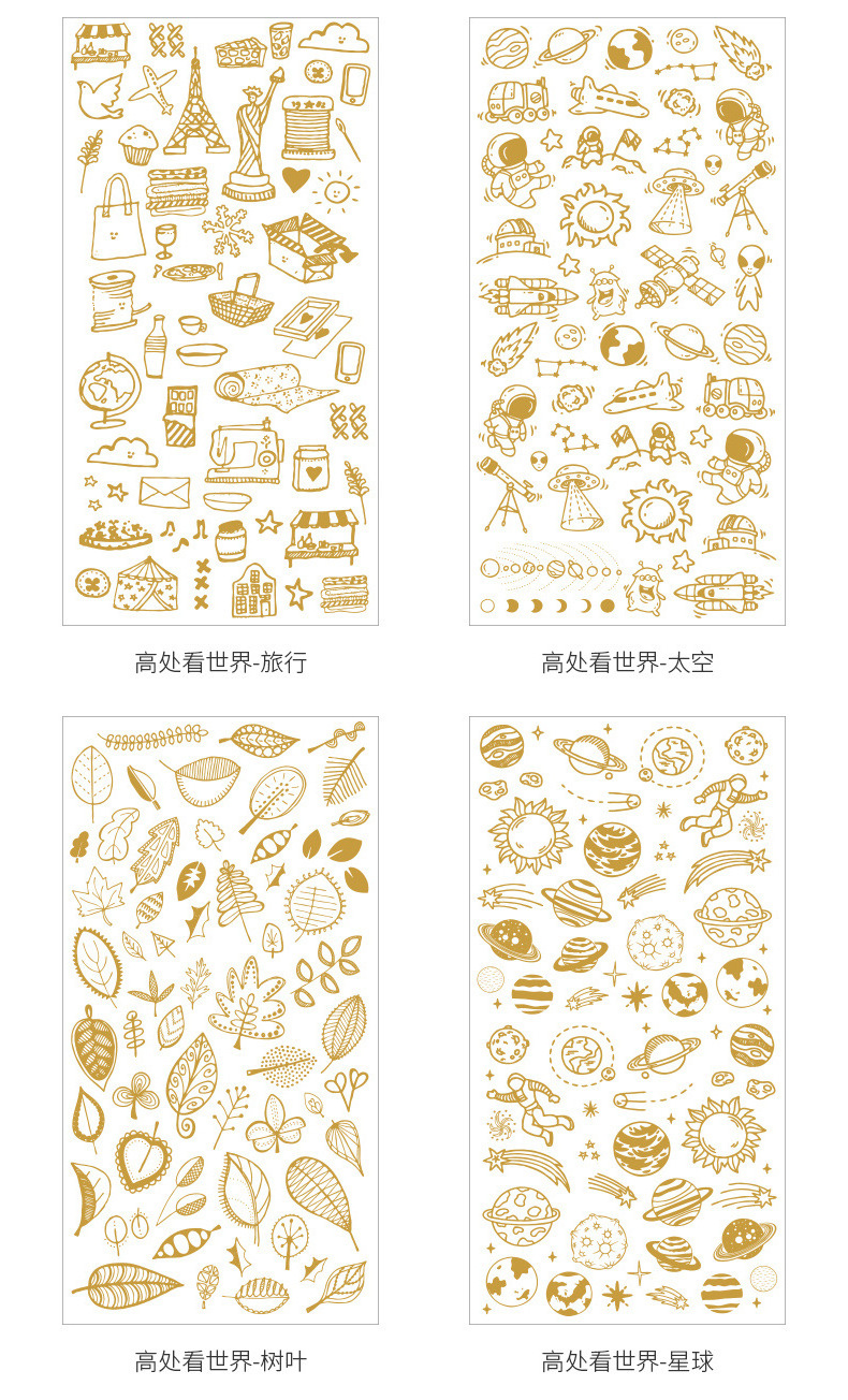 New DIY Hot Stamping Planet Sticker Kawaii Stationery Stickers Hard Hat Stickers