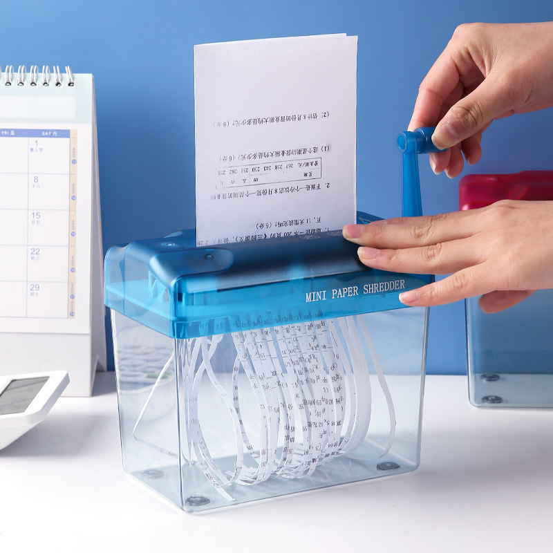 Office Manual Shredder Mini Home Shredder A6 Paper Shredder 3 Color