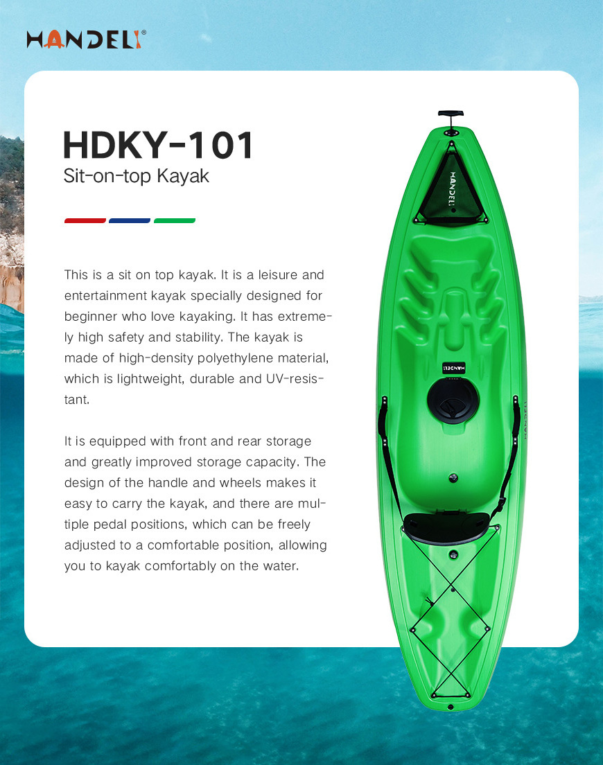 HANDELI Cheap HDPE Sit On Top Plastic Boat Canoe Single Seat Kayak Sea canoe kayak rowing boats