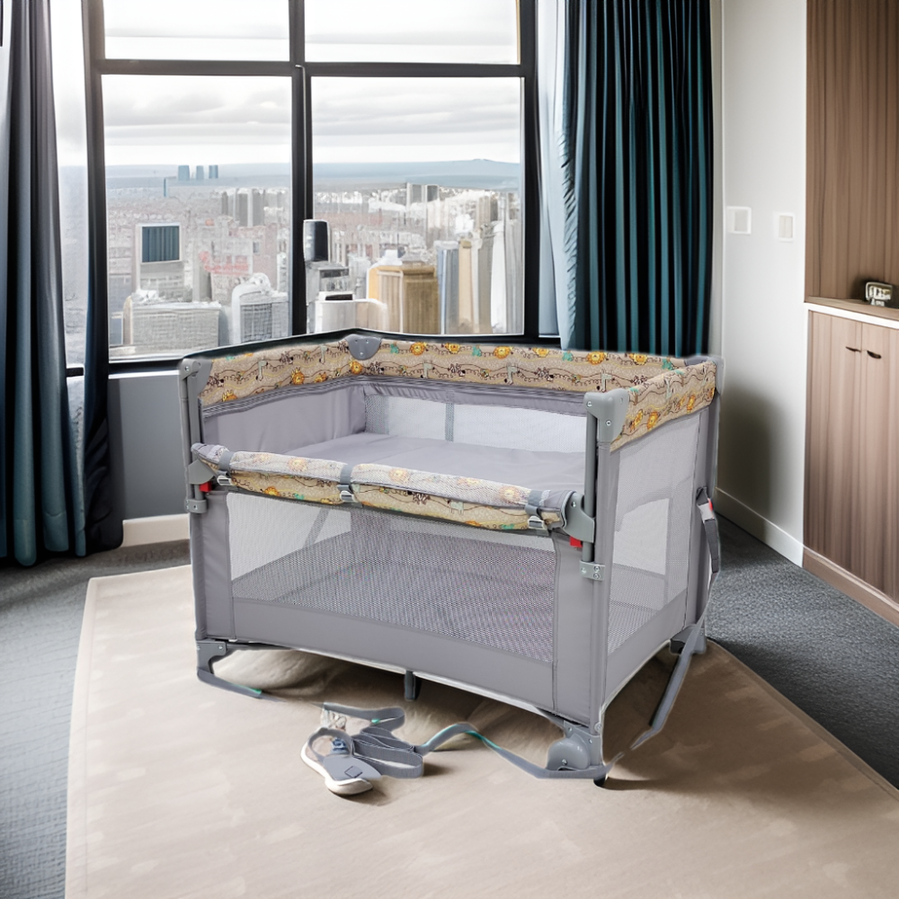 Manufacturer  Hot sale  Foldable  travel cot playpen for baby beside sleeper next to me drop side cot for hospital bedroom use