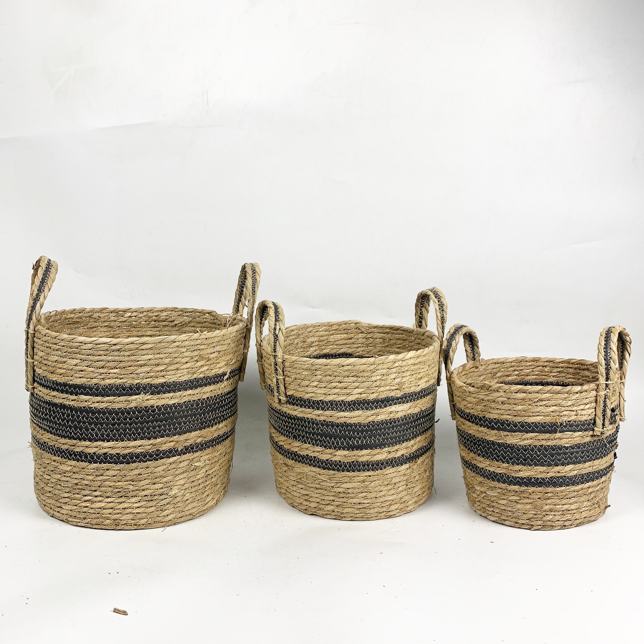 House Flower Pots Indoor Planters Decorative Pots for Plants Flower Rustic Farmhouse Planters with Handles for Home Set of 3