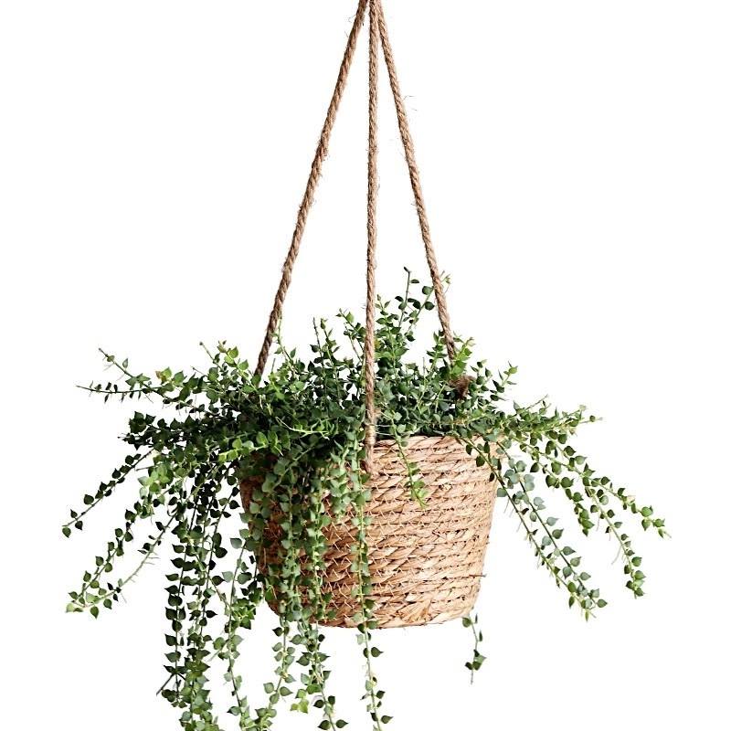 4 Pieces Hanging Planter Basket Set Jute Rope Plant Hangers Hand Woven Storage Flower Pot with Waterproof Plastic Liner Indoor