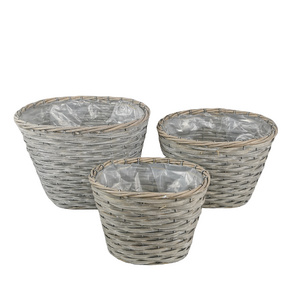 Wicker boat oval shape woven basket for flowers