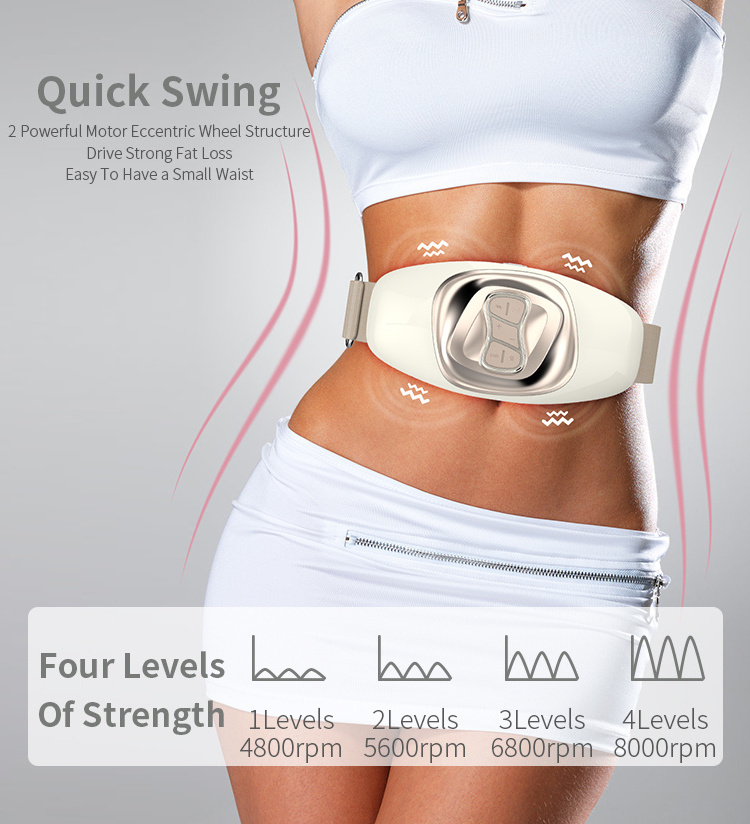 2024 New Microcurrent Fat  Burning Battery Operated Best Electronic Waist Massage Belt Abdominal Vibroaction Ems Slimming Belt