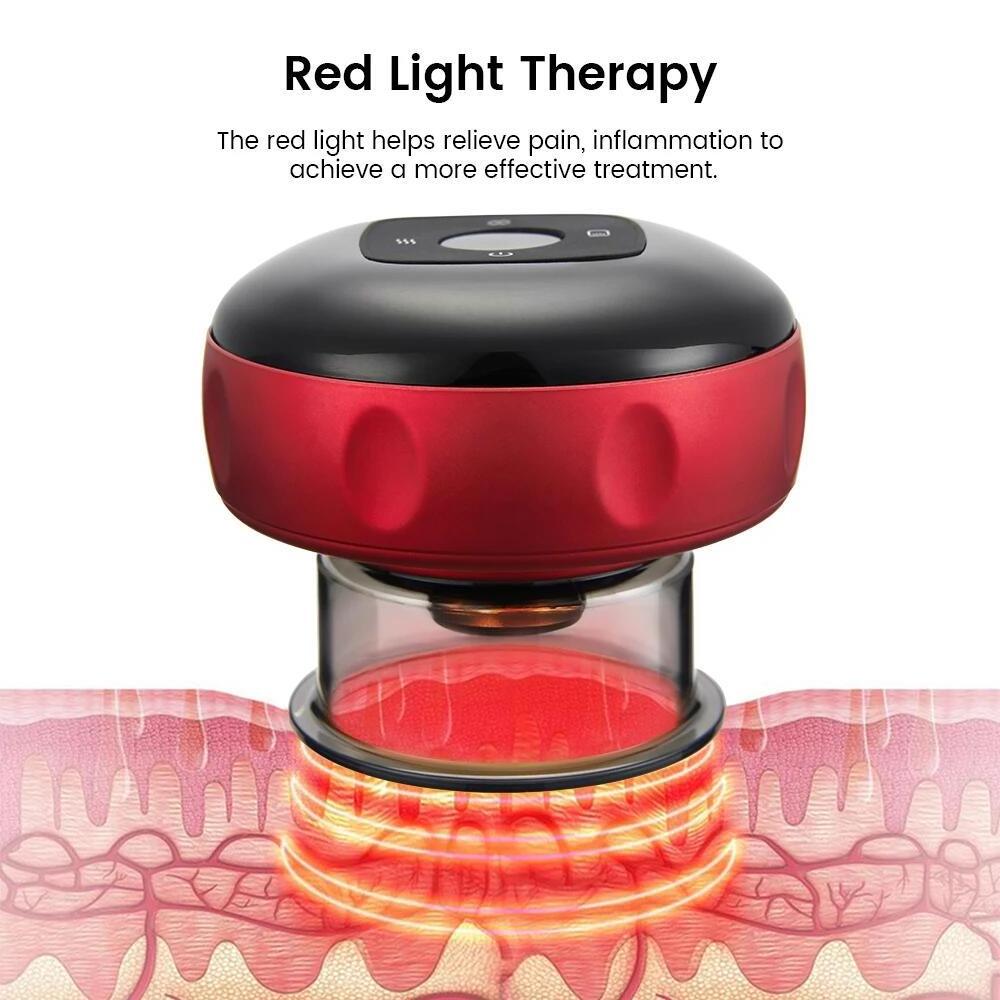 chinese red vacuum silicone smart electric cupping therapy set massager machine with microcurrent red light therapy for body