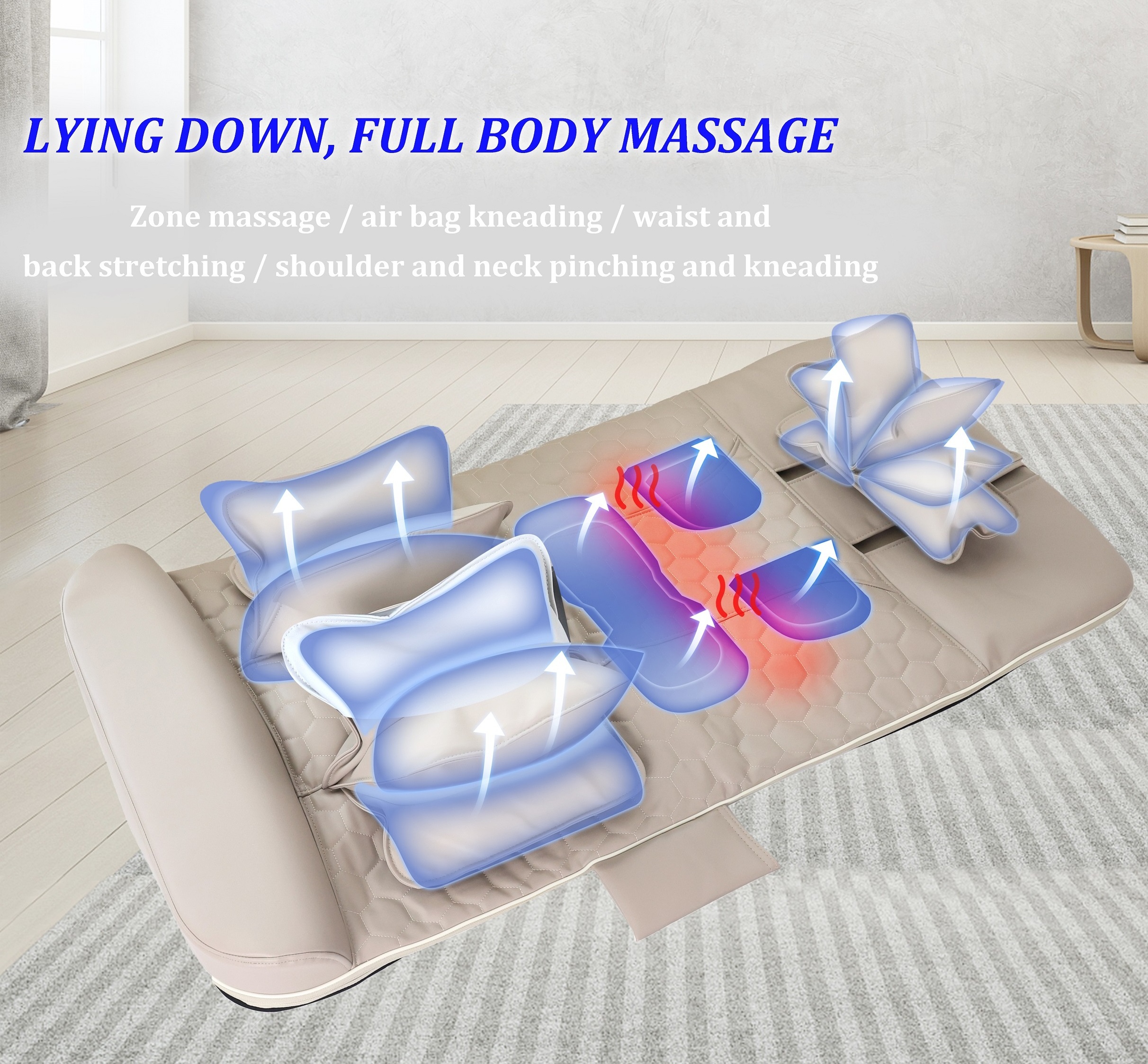 Yoga Mat Back Stretching Mat Electric Thai Full-Body Airbag Automatic Heating Air Compress Pressure Massage Air Mattress Korea