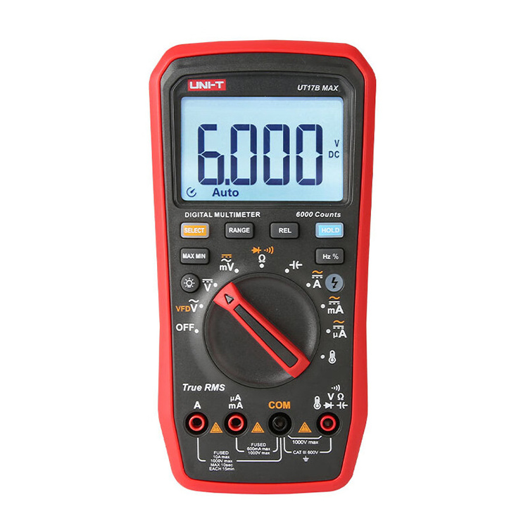 UNIT UT15B/17B/18B Max Professional True RMS Digital Multimeters Manual Range AC DC Backlight 1000V Tester