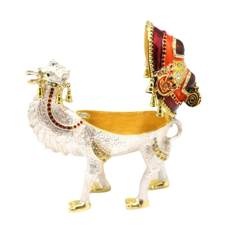 Hot Selling Middle East Enamel Color Camel Shape Trinket Jewelry Box Camel Jewelry Box Souvenir Gift For Home Decoration