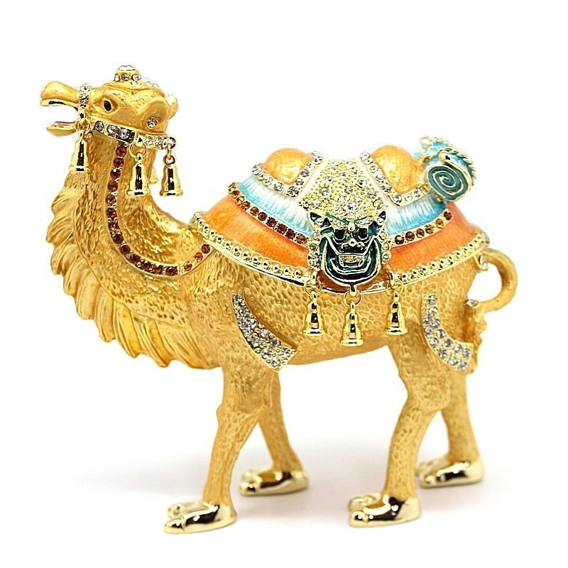 Hot Selling Middle East Enamel Color Camel Shape Trinket Jewelry Box Camel Jewelry Box Souvenir Gift For Home Decoration