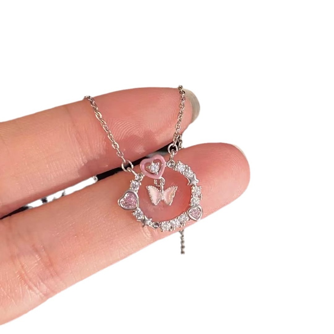 Romantic Thorn Roseflower Charm Pendant Zircon Couple Necklace For Lovers Men Women Necklaces Valentine's Day Gift