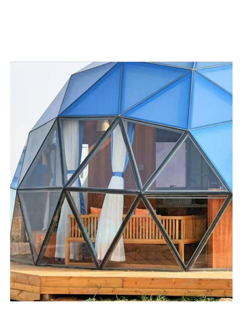 Factory Custom Wind Snow Resistance Winter House Glamping Geodesic Glass Pc Igloo Dome Tent