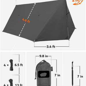 Outdoor Camping Tent Rain Fly Tarp 210t Nylon Waterproof Lightweight Survival Gear Shelter For Camping