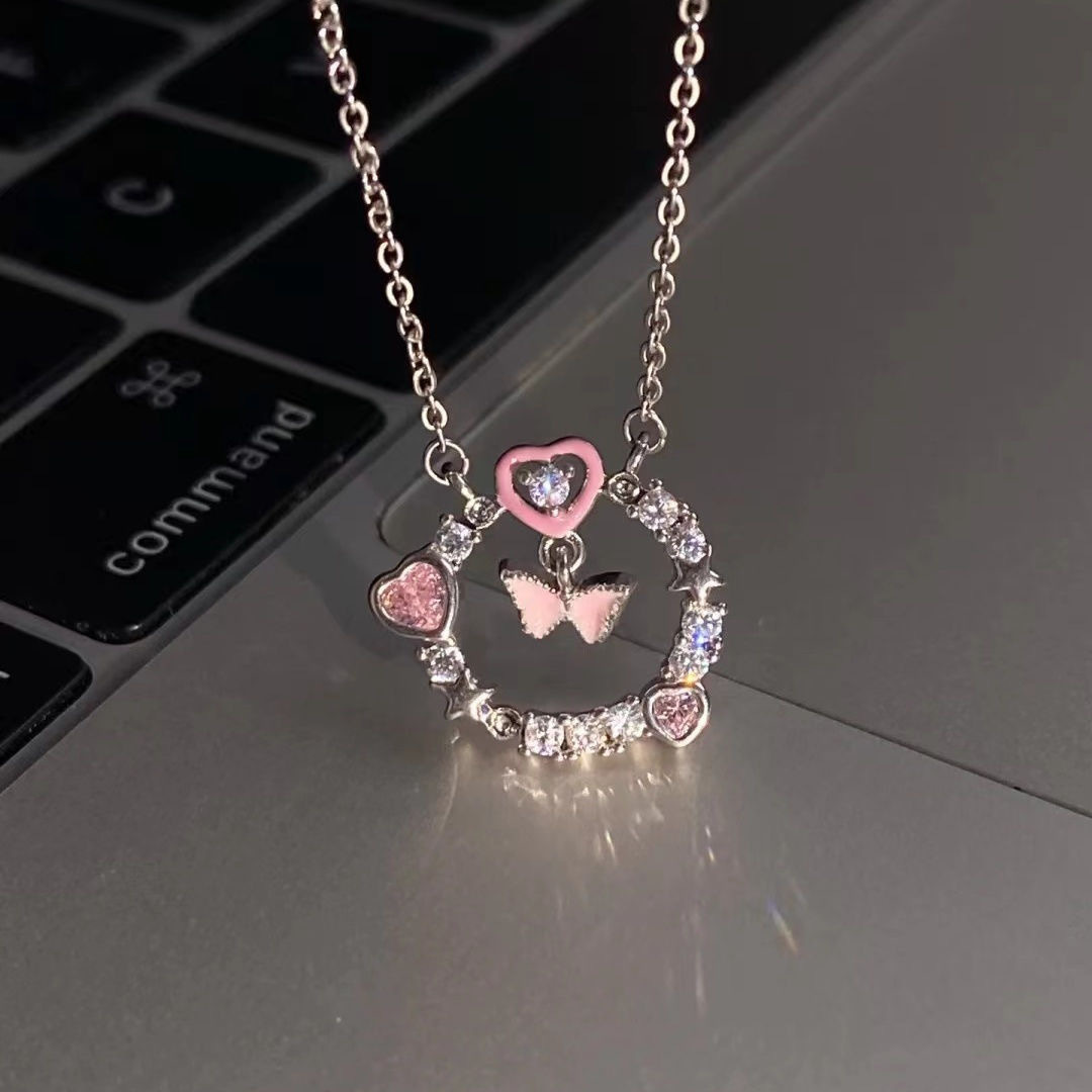 Romantic Thorn Roseflower Charm Pendant Zircon Couple Necklace For Lovers Men Women Necklaces Valentine's Day Gift