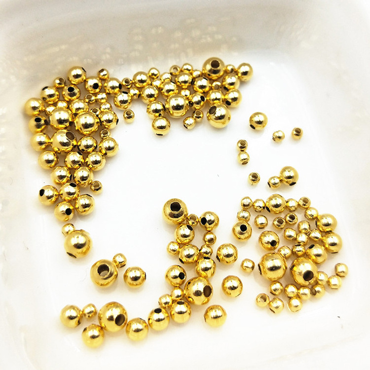 Factory Price Gold Plated Loose Spacer Beads Vacuum Plating Stainless Steel Beads For Jewelry Making