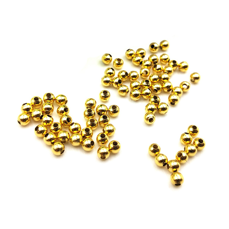 Factory Price Gold Plated Loose Spacer Beads Vacuum Plating Stainless Steel Beads For Jewelry Making