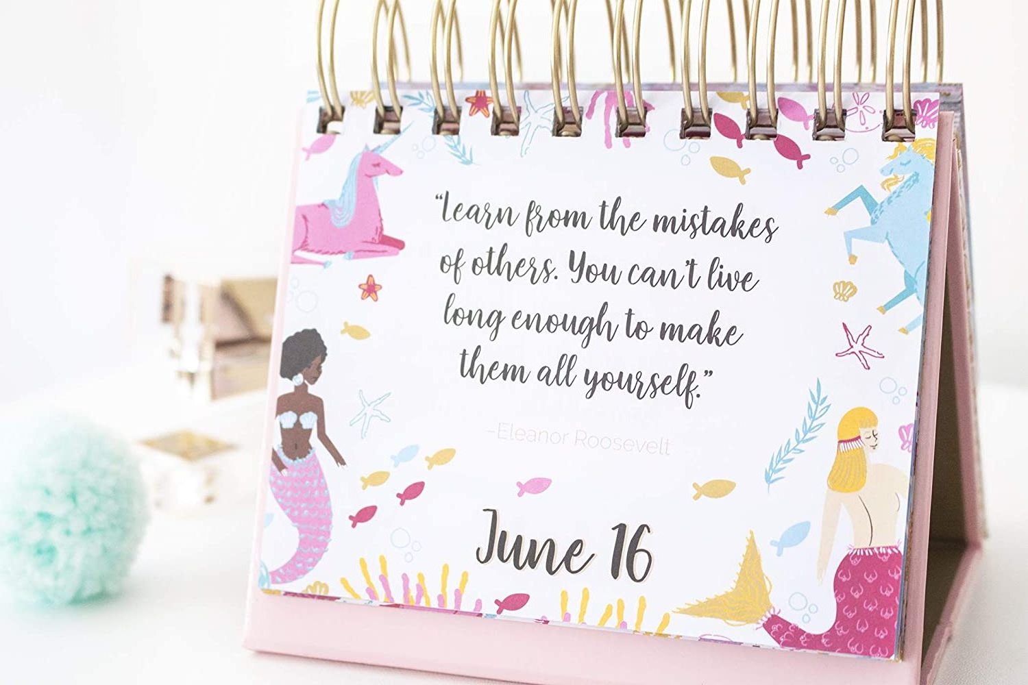 Custom Spiral Binding Self Love Desk Calendar With Motivation in Colorful Box