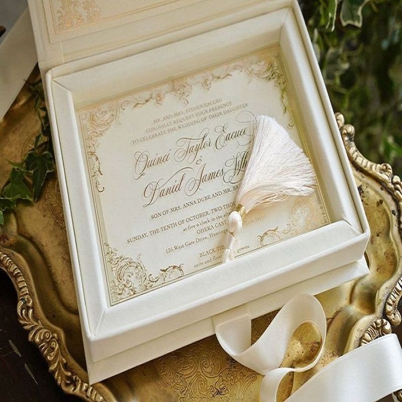 Luxury Silk Velvet Wedding Invitation Gift Favour Boxes For Wedding Invitations