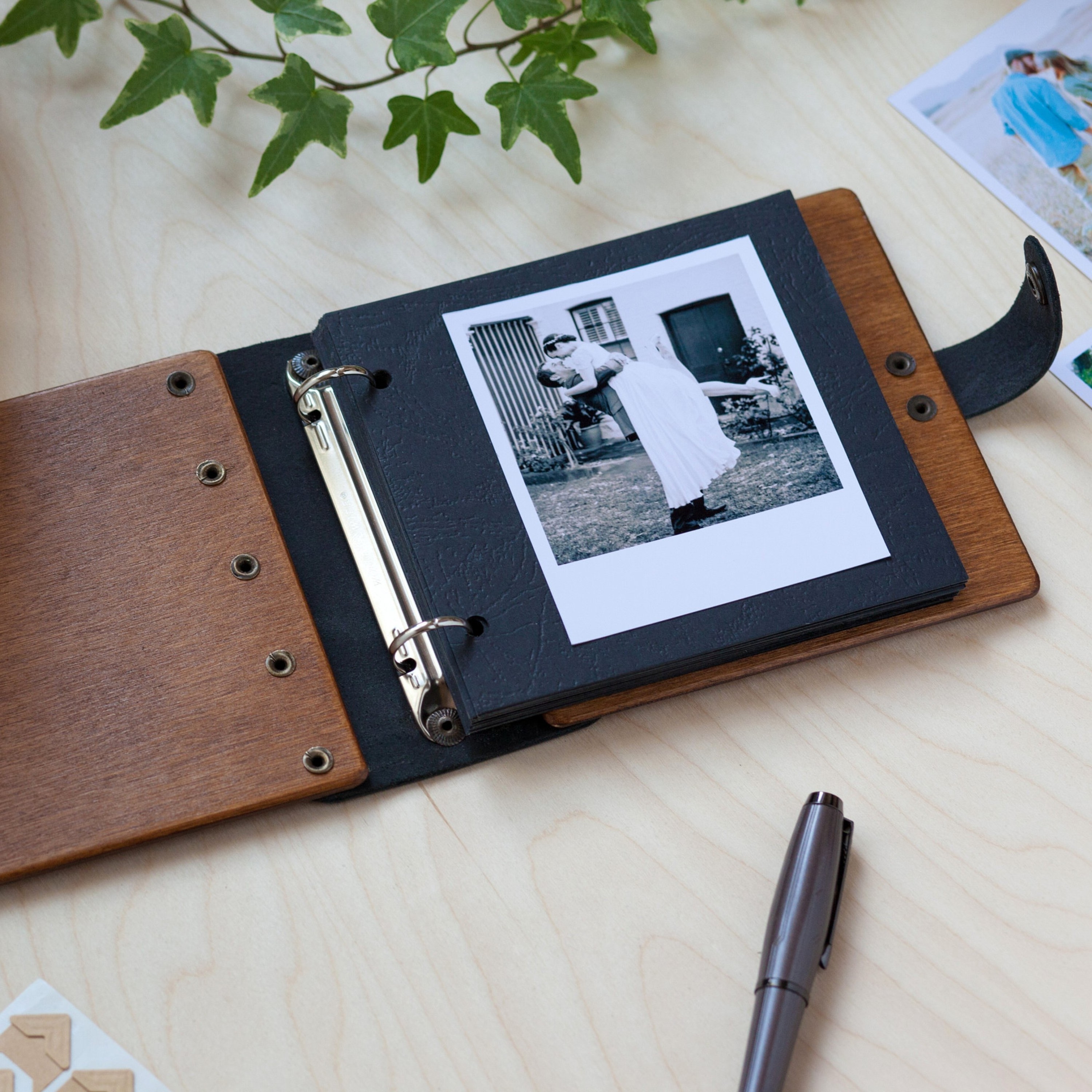 Personalization Wooden Photo Album Our Adventure Book  Leather Bound Travel Book For Parents