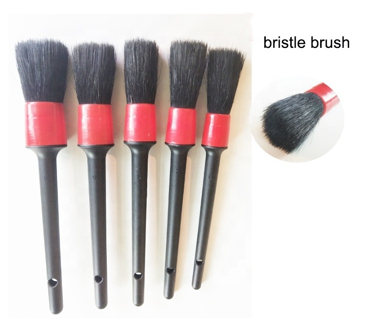 5 pcs Soft Car Detailing Brush Set Bristle Hair Brush for Both Dry and Wet Use Wheel Air Outlet Cleaning Tool Detail Brushes