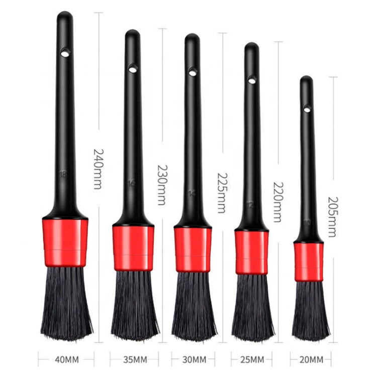 5 pcs Soft Car Detailing Brush Set Bristle Hair Brush for Both Dry and Wet Use Wheel Air Outlet Cleaning Tool Detail Brushes