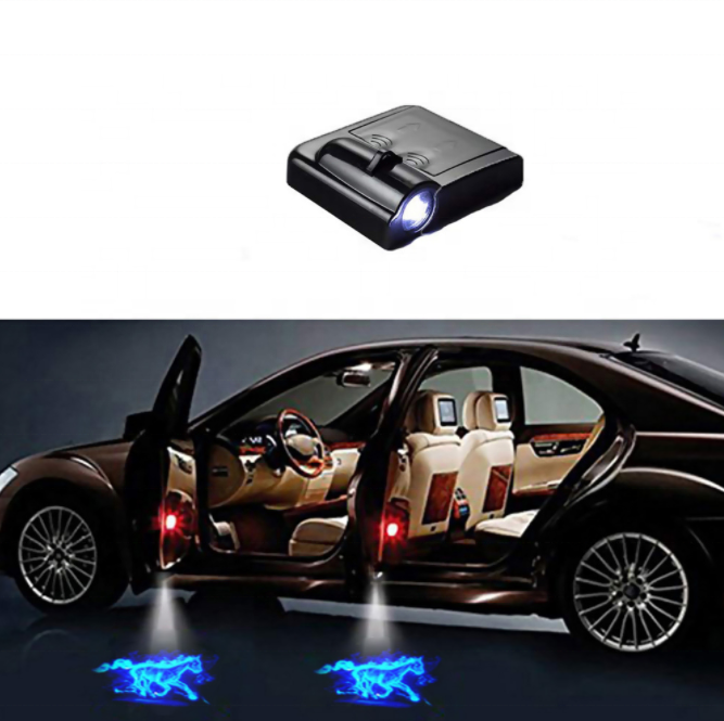 2pcs/box Universal Wireless Car Projection LED Projector Door Shadow Light Welcome Light Laser Emblem Logo Lamps Kit