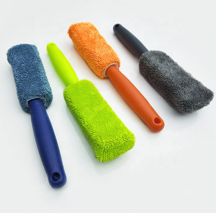 Auto Car Cleaner Brush Wheel Hub Washing Brushes Microfiber Auto Rim Tire Cleaning Long Brush