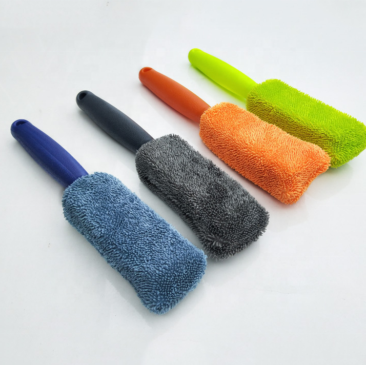 Auto Car Cleaner Brush Wheel Hub Washing Brushes Microfiber Auto Rim Tire Cleaning Long Brush