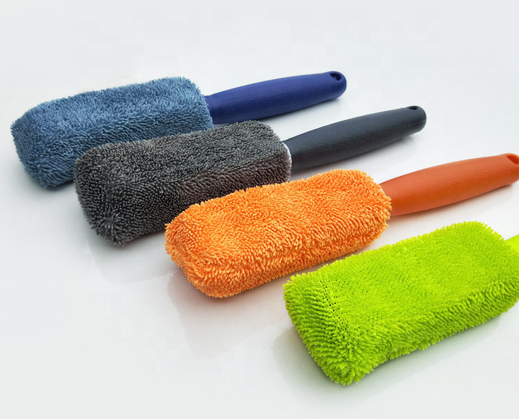 Auto Car Cleaner Brush Wheel Hub Washing Brushes Microfiber Auto Rim Tire Cleaning Long Brush