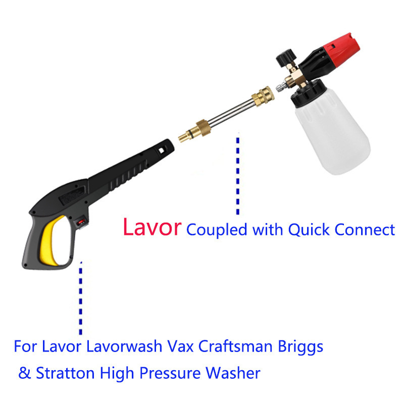 G1/4 Quick Connector Adjustable 1L Auto Water Pressure Washer Jet Car High Pressure Foam Lance Foam Cannon