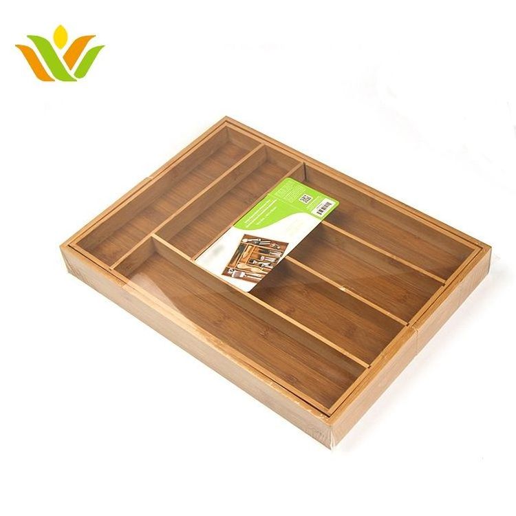 Bamboo Expandable Kitchen Drawer Utensil Organizer