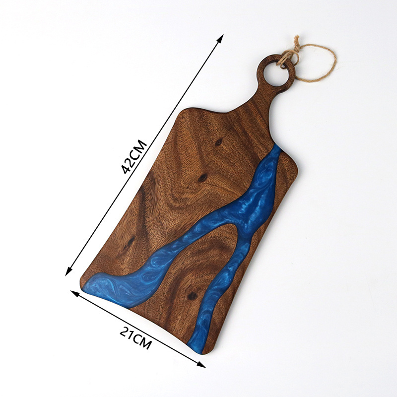 Wholesale Walnut Wooden And Epoxy Resin Cutting Board,Chopping Serving Board With Handle