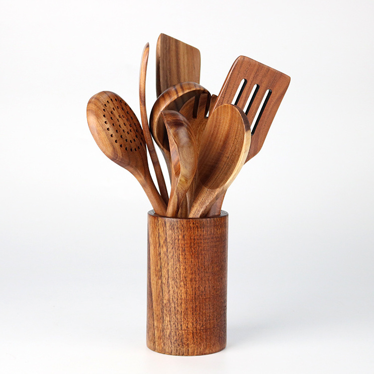 High Quality Acacia Wooden Cooking Utensil Sets,accesorios de cocina,cooking tools kitchen accessories