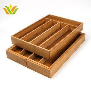 Bamboo Expandable Kitchen Drawer Utensil Organizer