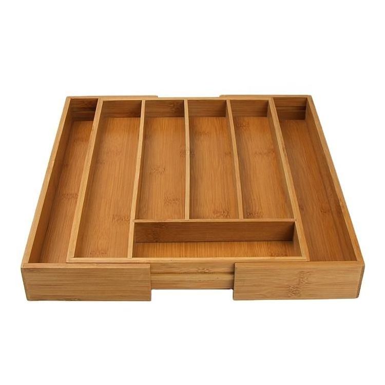 Bamboo Expandable Kitchen Drawer Utensil Organizer