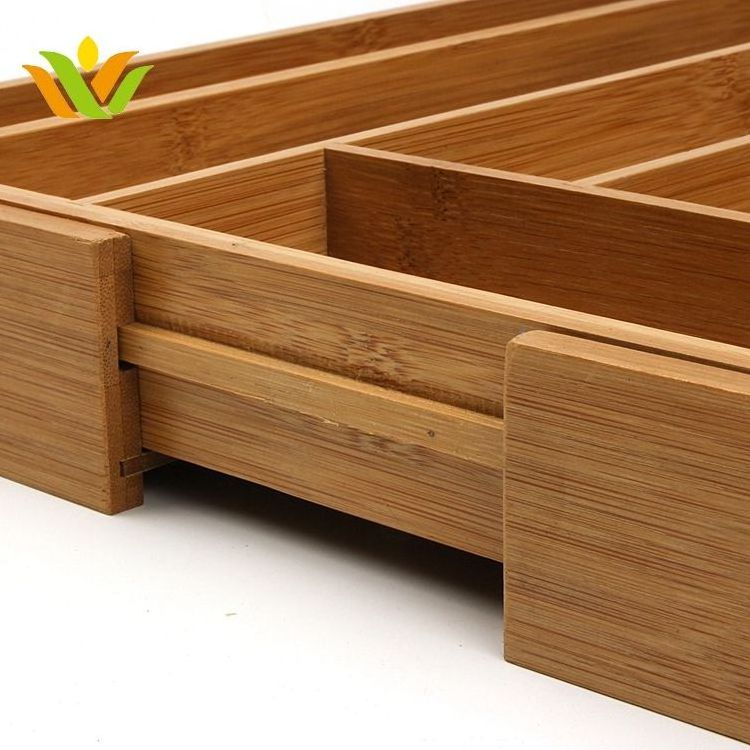 Bamboo Expandable Kitchen Drawer Utensil Organizer