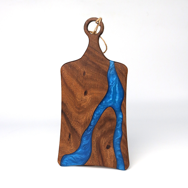 Wholesale Walnut Wooden And Epoxy Resin Cutting Board,Chopping Serving Board With Handle