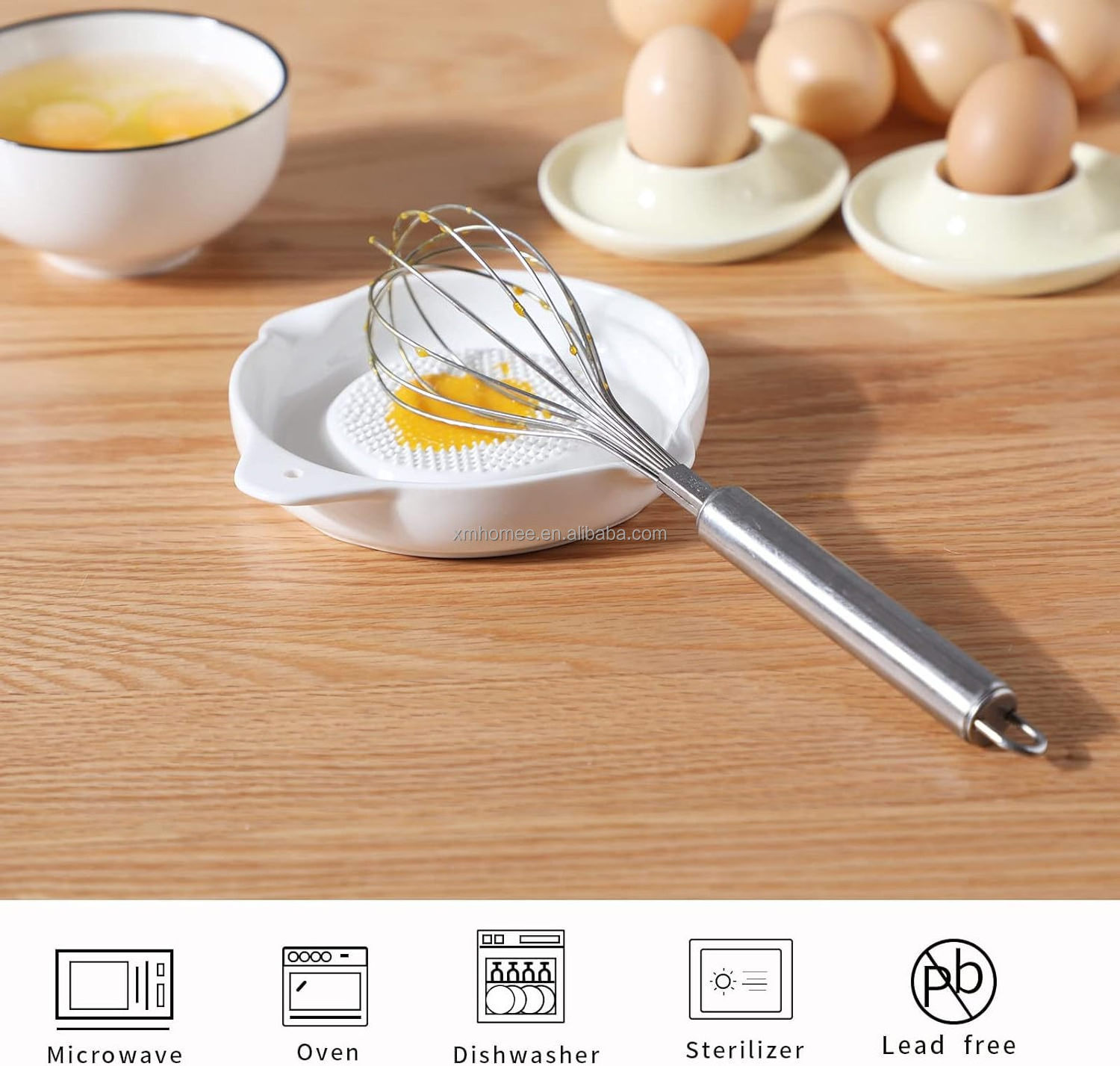 Garlic Grater Kitchen White Ceramics Grater Plate for Ginger, Garlic, Onion, Cheese, Lemon, Chocolate, Vegetables and Fruits