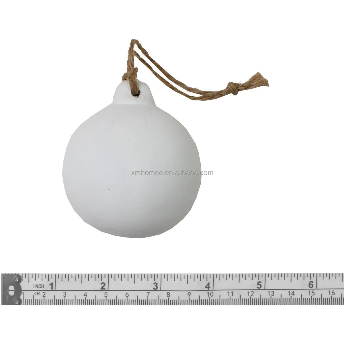 2024 white ceramic baubles unglazed ceramic christmas baubles with Jute Christmas tree decorations Personalised Ceramic Bauble