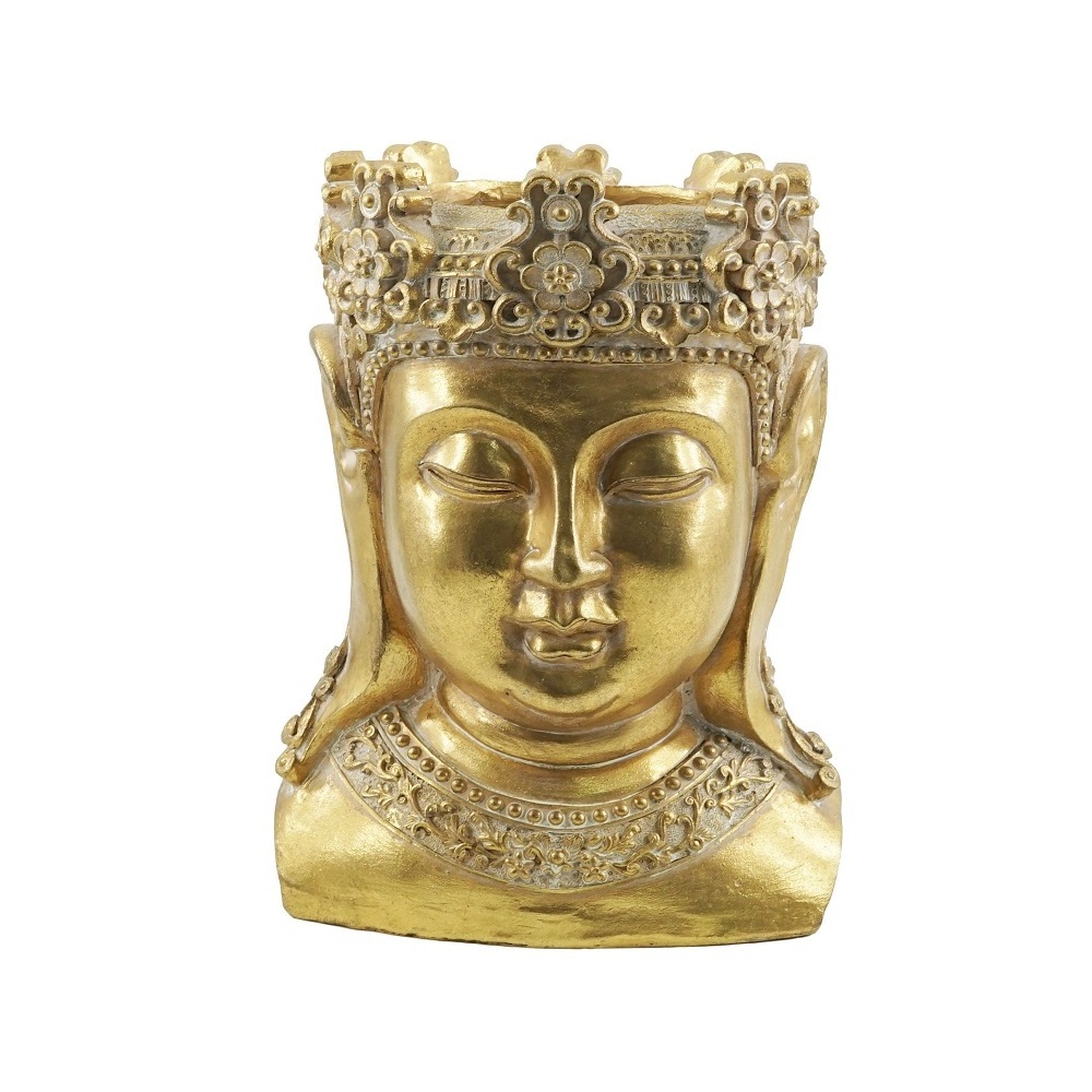 Buddha Head Planter Plant Pot Sitting Buddha Resin Statues Planter For Garden Decor