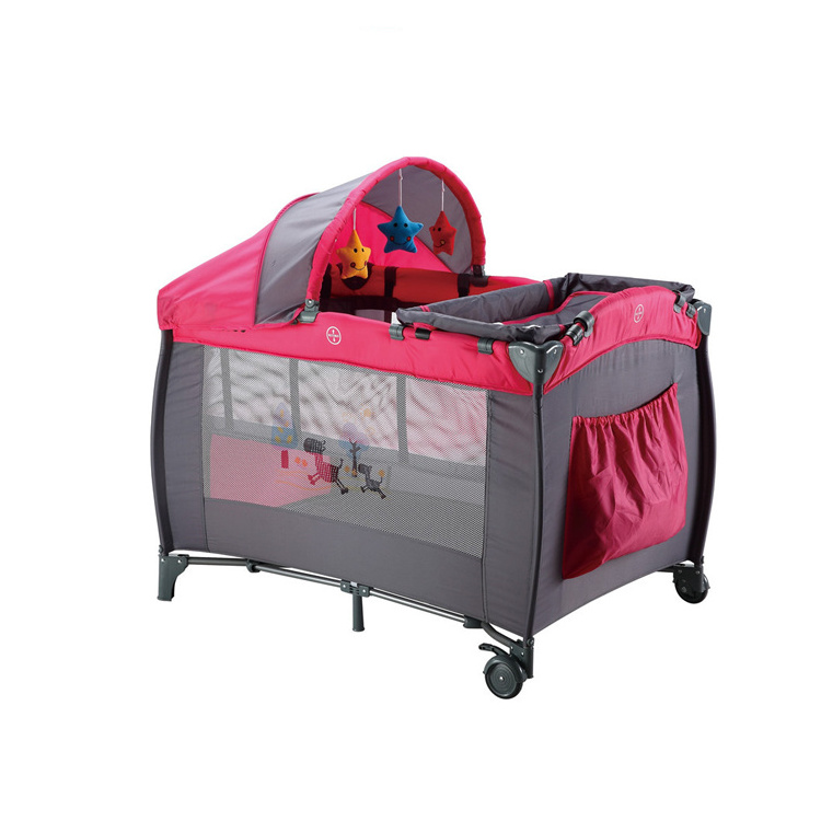 Factory best selling metal baby cot cribs foldable bed baby safty playpen