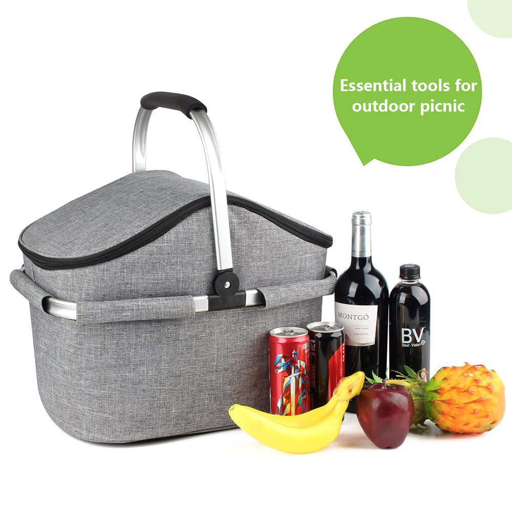 2022 High Quality Cheap Folding Picnic Basket Picnic Cooler Basket Collapsible Picnic Basket