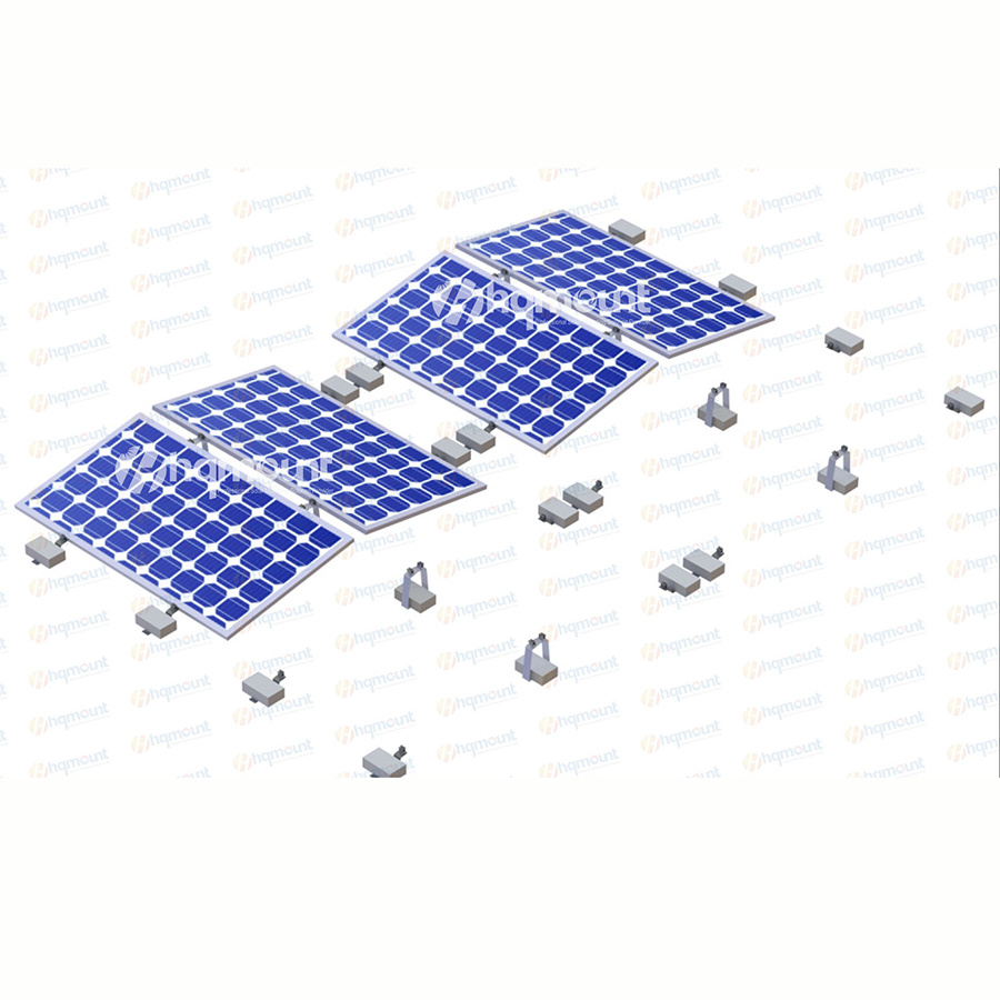 East-west Two Rows Solar Structure Frameless Solar Solution on Grid System Mount for Ground and Rooftop