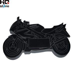 XIAMEN HQ STONE motorcycle headstone granite shanxi black tombstone headstone with motorcycle