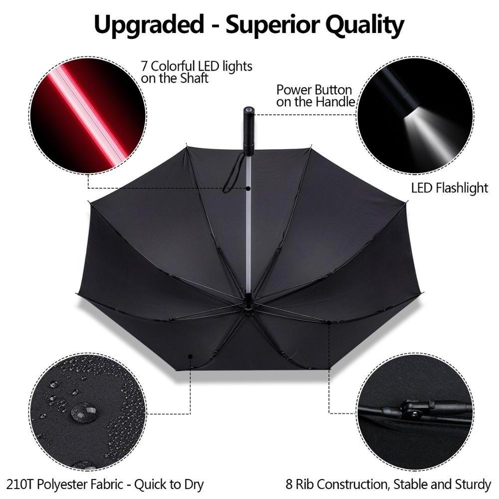 HQY Brand New Design Portable Changing Light Up Transparent Led Umbrella